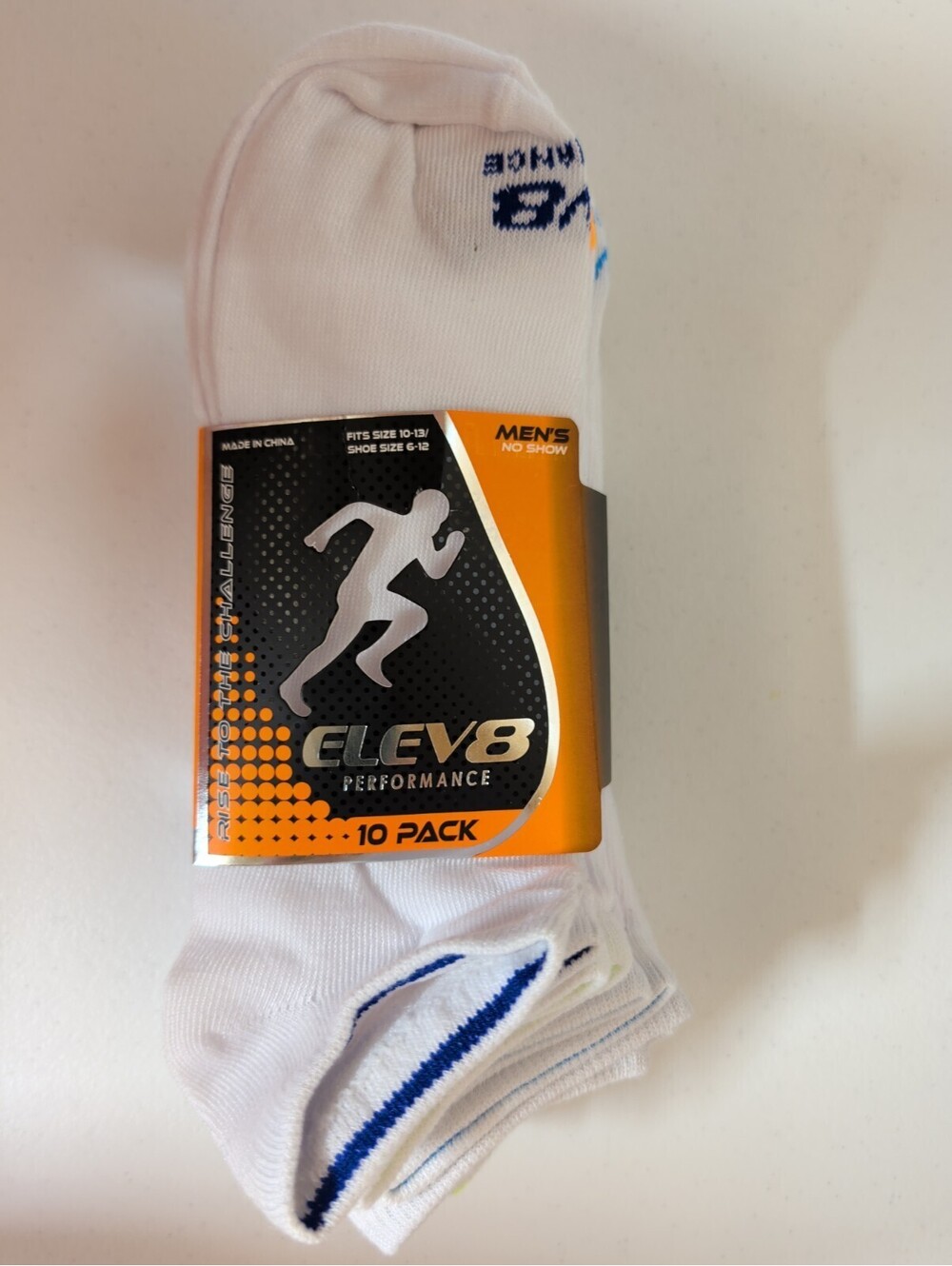 ELEV8 Performance Men's No Show Socks 10 Pack Size 10-13